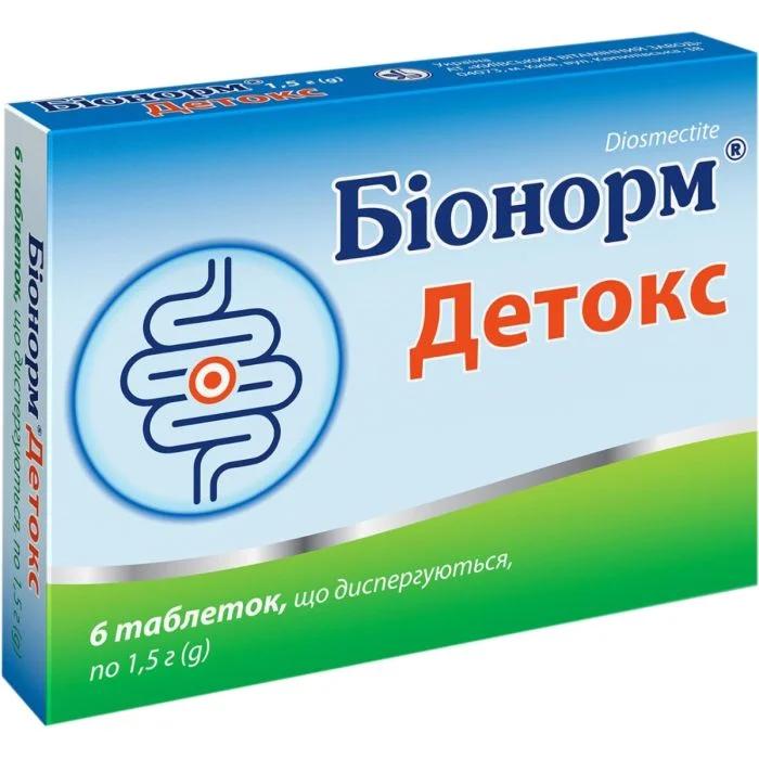 Біонорм детокс таблетки, дисперг. по 1.5 г № 6